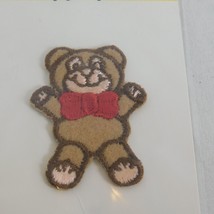 Teddy Bear Red Bow Tie Sew On Applique Sew Perfect Embroidered Patch 2&quot; x 1.5&quot; - £3.16 GBP