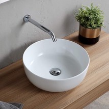 Scarabeo 1807-No Hole One-Size White Bathroom Sink. - £248.55 GBP