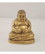 Vintage Brass Bronze Seated Buddha Statue Figurine Asian 4.5&quot; Meditation... - £60.85 GBP