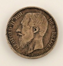 1886 Belgium Franc (VF) Very Fine Condition - £24.92 GBP