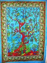 Traditional Jaipur Tree of Life Poster, Indian Wall Tapestry, Bohemian Throw, Bo - £9.58 GBP