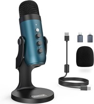 Zealsound Usb Condenser Microphone,Computer Pc Gaming Mic,Plug&amp;Play, Teal - £31.37 GBP