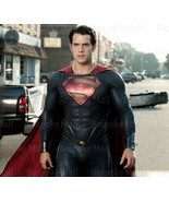 New Men&#39;s Superman Man Of Steel Perforated Blue Movie Costume Leather Ja... - $189.99