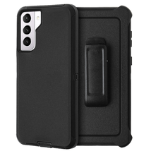 For Samsung S21 Ultra 5G 6.8&quot; Heavy Duty Case W/Clip Holster BLACK/BLACK - £6.85 GBP