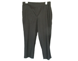 Alfred Dunner pants pull-on 16P black pin stripe straight leg inseam 25-... - $14.65