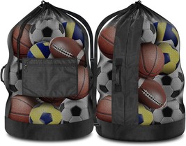 Extra Large Sports Ball Bag Ball Bags for Coaches Adjustable Shoulder Strap and  - £29.14 GBP