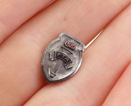 925 Sterling Silver - Vintage Petite Oxidized FTA Shield Brooch Pin - BP... - $25.07