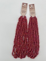 Blue Moon Beads 14" Glass Seed Bead Strands Lot of 2 - 8 Piece BM20606 Red - £12.33 GBP