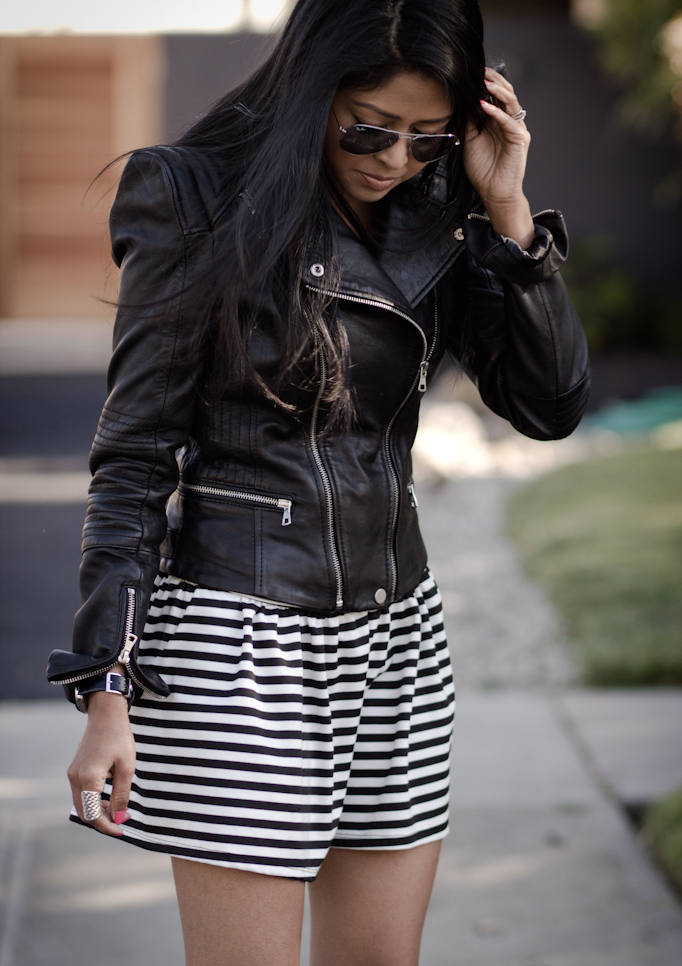 Women Black Motorbike Jacket Brando Real Leather Front Zip Closure Outer Wear