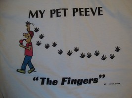 Vintage Pet Peeves My Pet Peeve &quot;The Fingers&quot; Ice Cream Funny T Shirt Si... - $17.81