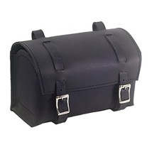 London Craftwork Square Saddle/Handlebar Bag Genuine Leather Black Moto ... - $37.99