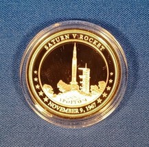 2017 Fiji Dollar - Saturn V Rocket Apollo 4 PF Silver Plated Coin - £44.00 GBP