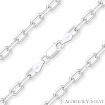 4.4mm D-Cut Anchor Cable Link Italian .925 Italy Sterling Silver Chain Necklace - £46.00 GBP+