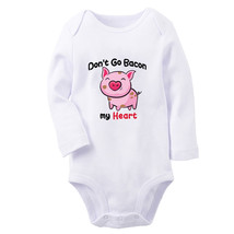 Don&#39;t Go Bacon My Heart Funny Baby Bodysuit Newborn Romper Infant Kids Jumpsuits - £8.81 GBP