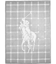 MSRP $185 Ralph Lauren Plaid Throw Blanket Gray Size 50 x  70 - $45.76