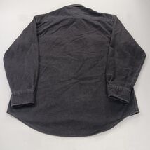 St John's Bay Men's Black Heavyweight Long Sleeve Cotton Shirt Pockets Sz Medium image 2