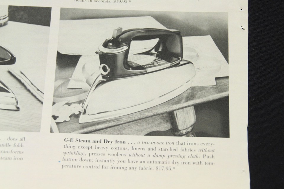 General Electric GE Vintage Print Ad 1955 Double Page Kitchen Appliances Item image 8