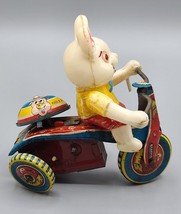 VINTAGE Tin Litho Wind-up, Bunny Rabbit On Tricycle - Made in JAPAN - £26.14 GBP
