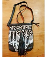 Black and White South Western Tassel  Purse Bag Handbag Country - £12.56 GBP