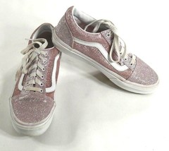 Vans Old Skool 2 Tone Pink Glitter Lace Up Sneakers Juniors Shoes US 5.5 EU 37 - £32.02 GBP