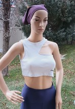 Cropped High-Neck Top by Hinnominate, size M, gray color - $34.16