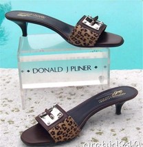 Donald Pliner Couture Hair Calf Leather Sandal Shoe Slide NIB Metal Buck... - £102.26 GBP