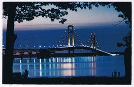 Postcard The Mackinac Bridge Michigan Water Wonderland - £2.32 GBP