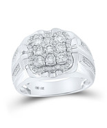 Authenticity Guarantee 
10kt White Gold Mens Round Diamond Square Cluste... - $2,532.92