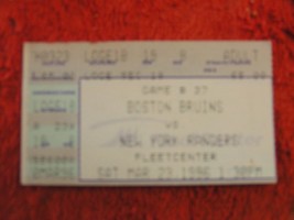 NHL Boston Bruins Vs NY Rangers 3/23/96 Fleet Center Ticket Stub - £3.12 GBP