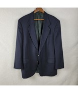 Oscar De La Renta Mens Blazer 43R Navy Blue Gold Buttons Tailored Fit Sp... - $20.30