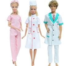 3 Pcs Doctor Nurse Clothes For Barbie Doll For Ken Doll 11.5 in Medical Clothes - £10.20 GBP
