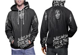 Janet Jackson State of the World 20 Mens Graphic Zip Up Hooded Hoodie - £27.72 GBP+