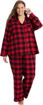 Women&#39;s Holiday Buffalo Check Plaid Flannel Matching Family Pajama Set - £19.98 GBP