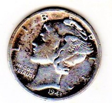 Mercury - Dime coin 1943 - £2.78 GBP