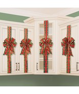 Set of 4 Holiday Tartan Plaid Kitchen Cabinet Ribbons  - $30.07 CAD