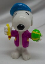 Vintage PEANUTS SNOOPY Easter Egg Artist PVC Plastic Toy Figure - $14.85