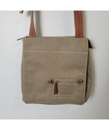 Fossil Army Green Canvas &amp; Leather Purse Crossbody Messenger Bag Multi P... - $413.84 MXN