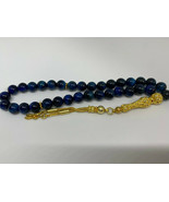 Blue Tiger eye with silver tasbih prayer rosary 14 grams 33 beads 18 cm ... - £60.88 GBP