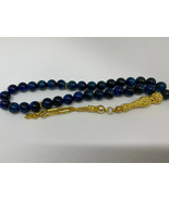 Blue Tiger eye with silver tasbih prayer rosary 14 grams 33 beads 18 cm ... - $1,473.65 MXN