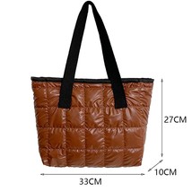 Fashion Large Tote Padded Handbags Women Nylon Cotton Padded Quilted Lattice Han - £22.62 GBP