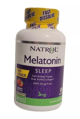 Natrol Melatonin Sleep 3 mg Strawberry Fast Dissolve - 200 Tablets Exp 04/24 - $11.87