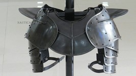 Dark Gothic Steel Gorget Neck Armor And Pauldron Halloween Gift Item - £134.42 GBP