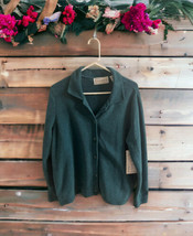 Sarah Bentley Women&#39;s Cardigan Sweater size XL Teal Green Button Up Supe... - $34.65