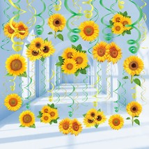 30Pcs Sunflower Decorations Hanging Swirls Spring Summer Party Supplies Sun Flow - £17.72 GBP