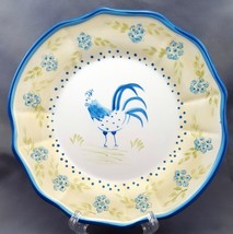 Martha Stewart Blue Rooster Dinner Plate 11&quot; Yellow Stoneware - £14.01 GBP