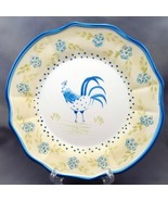 Martha Stewart Blue Rooster Dinner Plate 11&quot; Yellow Stoneware - $17.60