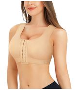 BRABIC Women Front Closure Post Surgery Compression Bra Wirefree Beige S... - $264.65 MXN