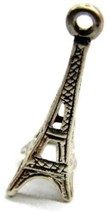Leaning 3D Eiffel Tower Paris France Charm Patina Vintage Sterling Silver 925 - £15.81 GBP
