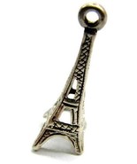 Leaning 3D Eiffel Tower Paris France Charm Patina Vintage Sterling Silve... - £15.80 GBP