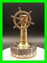 Original Antique Elzit German Brass Table Top Ship&#39;s Wheel Cigar Cutter ... - $346.49